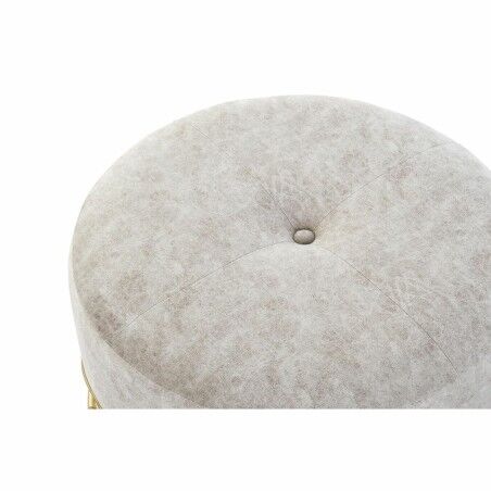 Poggiapiedi DKD Home Decor 51 x 51 x 44,5 cm Schiuma Beige Dorato Velluto Legno MDF Etnico 40 % Metallo