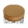 Poggiapiedi DKD Home Decor Nero Metallo Poliestere Terracotta (33 x 33 x 42 cm)