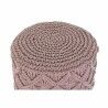 Poggiapiedi DKD Home Decor 43 x 43 x 51 cm Legno Marrone Rosa chiaro Macramé Boho