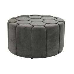 Poggiapiedi DKD Home Decor Grigio 30 % Poliestere (85 x 85 x 48 cm)