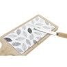 Set da Aperitivo DKD Home Decor Bianco/Nero Bambù Gres Fogli Cottage 3 Pezzi 33 x 12 x 1 cm (3 piezas)