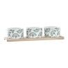 Set da Aperitivo DKD Home Decor Bambù Gres Fogli 3 Pezzi 4 Pezzi 28 x 9,7 x 1,5 cm