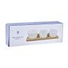 Set da Aperitivo DKD Home Decor Bambù Gres Fogli 3 Pezzi 4 Pezzi 28 x 9,7 x 1,5 cm