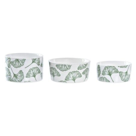 Set da Aperitivo DKD Home Decor Bambù Gres Fogli Tropicale 4 Pezzi 18 x 18 x 1 cm