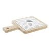 Vassoio per aperitivi DKD Home Decor Bianco/Nero Bambù Gres Fogli Cottage 18 x 12 x 1 cm
