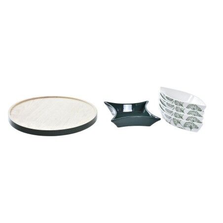 Set da Aperitivo DKD Home Decor Legno 22 x 22 x 1 cm Fogli Verde Gres