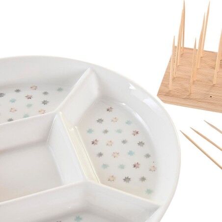 Vassoio per aperitivi DKD Home Decor 23,5 x 23,5 x 3 cm Multicolore Gres