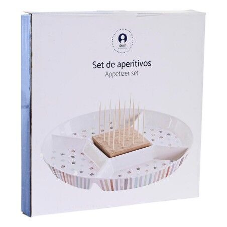 Vassoio per aperitivi DKD Home Decor 23,5 x 23,5 x 3 cm Multicolore Gres