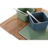 Set da Aperitivo DKD Home Decor Porcellana Multicolore Bambù 8 Pezzi (30 x 30 x 6 cm)