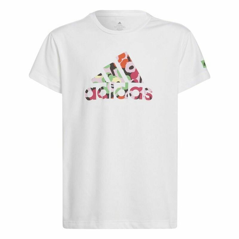 Maglia a Maniche Corte per Bambini Adidas x Marimekko Bianco Maglia a Maniche Corte per Bambini Adidas x Marimekko Bianco