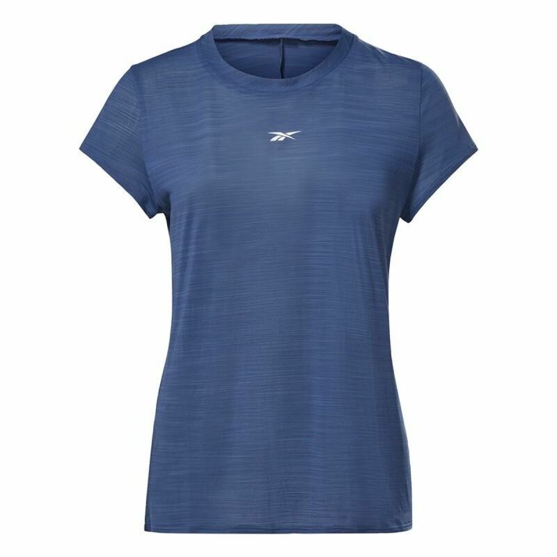 Maglia a Maniche Corte Donna Reebok Workout Ready Blu scuro Maglia a Maniche Corte Donna Reebok Workout Ready Blu scuro