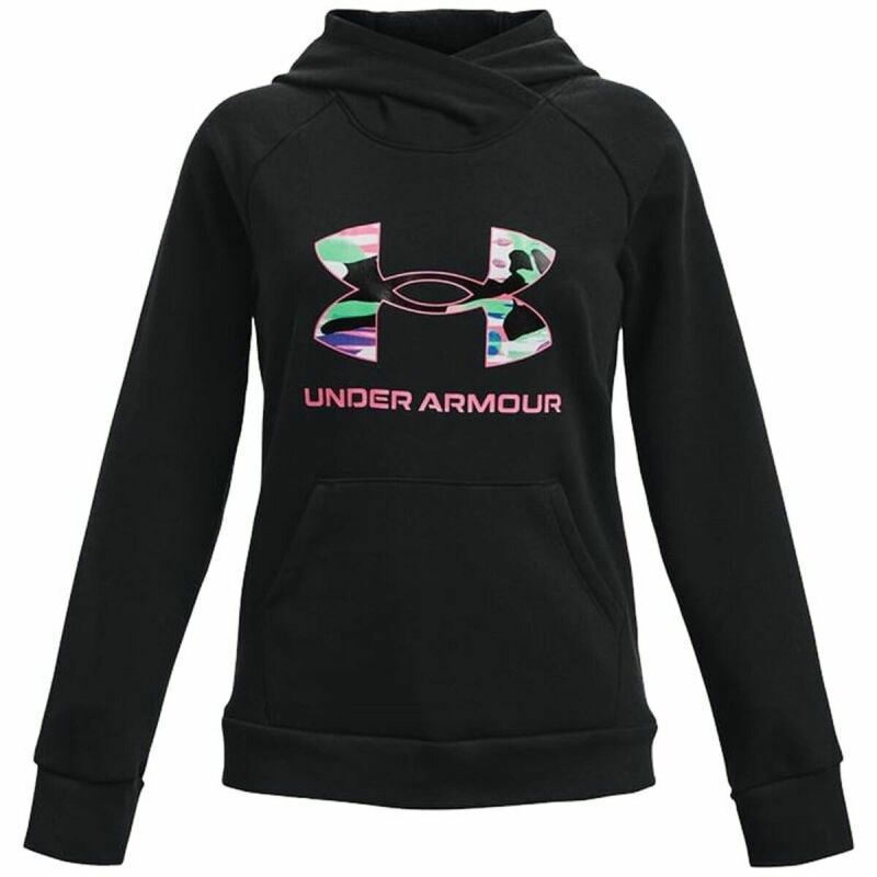 Felpa con Cappuccio da Bambina Under Armour Rival Big Logo Nero Felpa con Cappuccio da Bambina Under Armour Rival Big Logo Nero