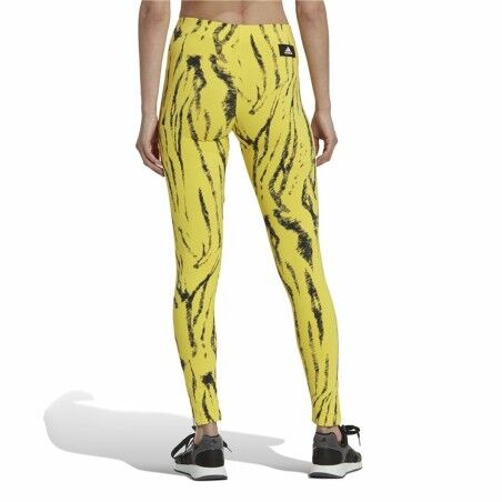 Leggings Sportivo da Donna Adidas Future Icons Animal-Print Giallo