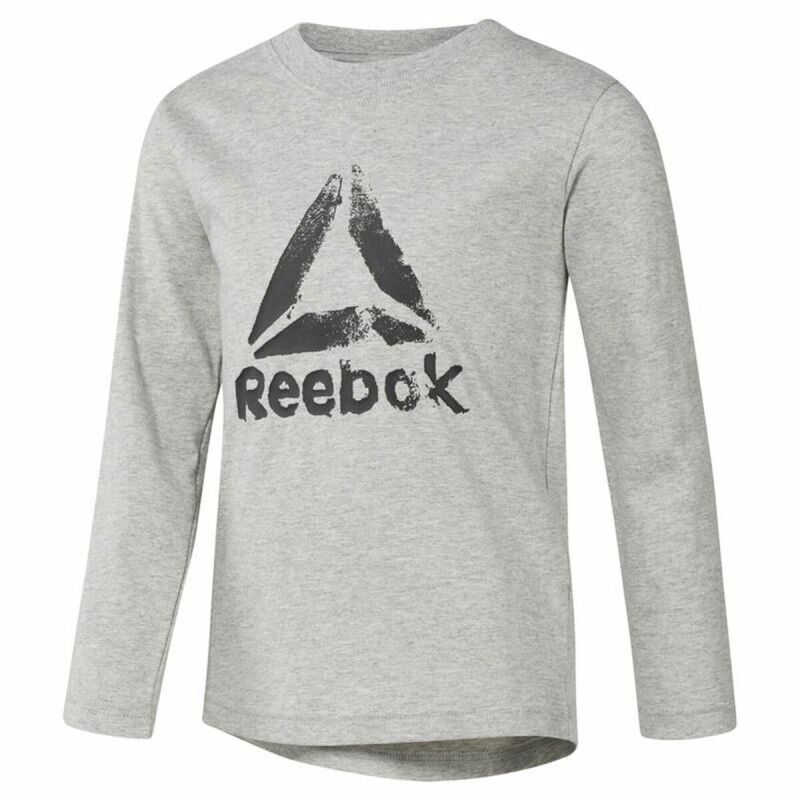Maglia a Maniche Lunghe Bambino Reebok Boys Training Essentials Grigio chiaro Maglia a Maniche Lunghe Bambino Reebok Boys Training Essentials Grigio chiaro