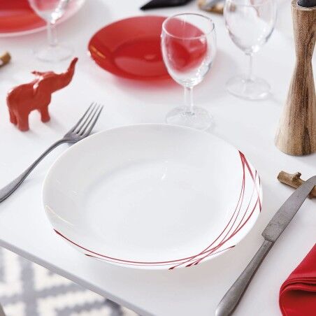 Piatto da pranzo Arcopal Domitille Rojo Bicolore Vetro 25 cm (12 Unità)