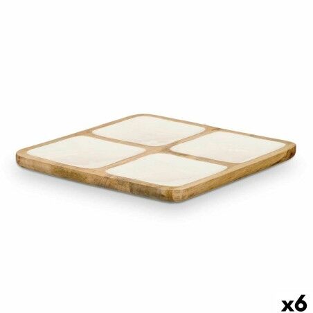 Vassoio con Scompartimenti MALI-991 W Bianco 29,5 x 3 x 29,5 cm (6 Unità)