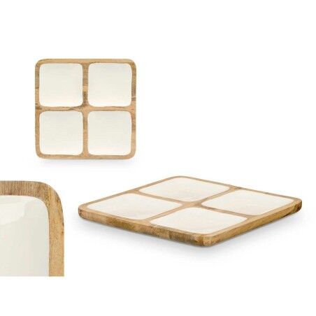 Vassoio con Scompartimenti MALI-991 W Bianco 29,5 x 3 x 29,5 cm (6 Unità)