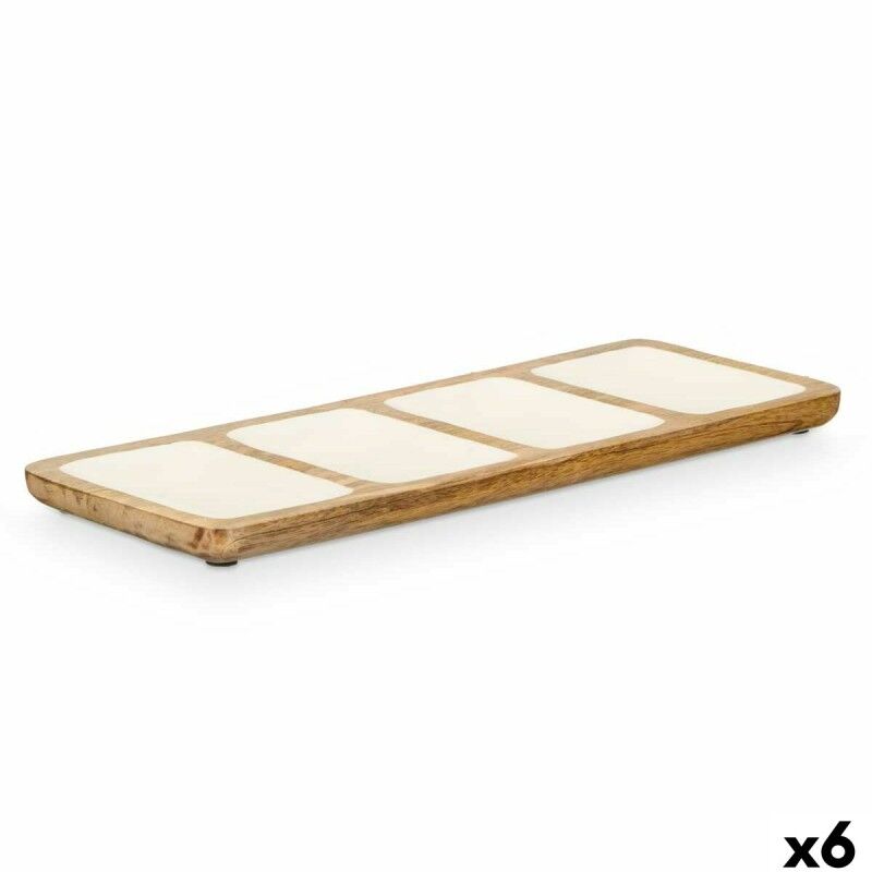 Vassoio con Scompartimenti MALI941 W Bianco 46 x 3 x 17 cm (6 Unità)