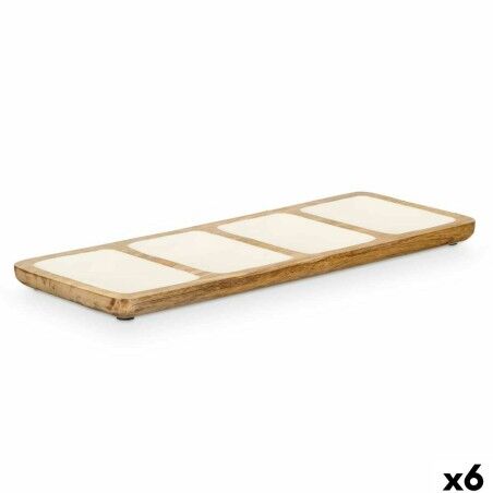 Vassoio con Scompartimenti MALI941 W Bianco 46 x 3 x 17 cm (6 Unità)