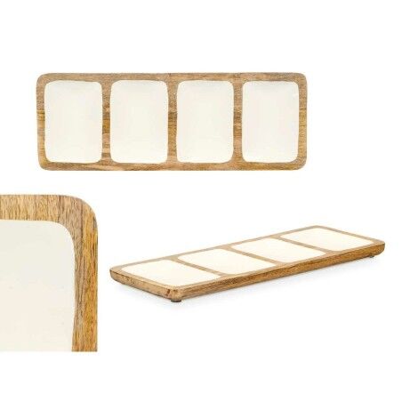 Vassoio con Scompartimenti MALI941 W Bianco 46 x 3 x 17 cm (6 Unità)