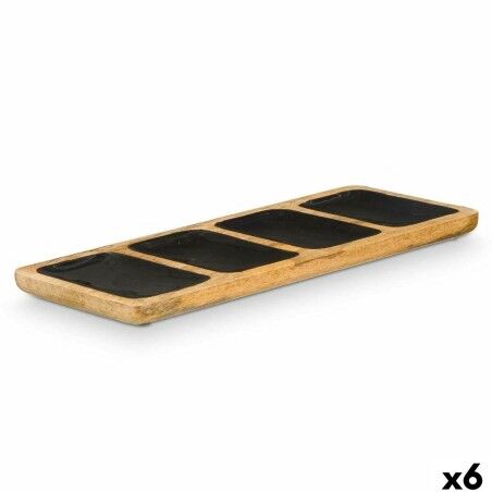 Vassoio con Scompartimenti MALI-941 B Nero 46 x 3 x 17 cm (6 Unità)