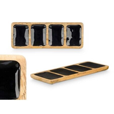 Vassoio con Scompartimenti MALI-941 B Nero 46 x 3 x 17 cm (6 Unità)