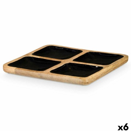 Vassoio con Scompartimenti MALI-991 B Nero 31 x 3 x 31 cm (6 Unità)
