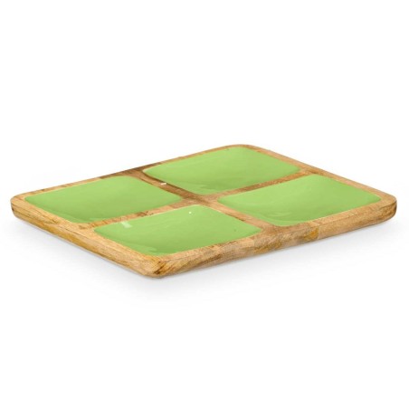 Vassoio con Scompartimenti MALI-991 G Verde 31 x 3 x 3 cm (6 Unità)