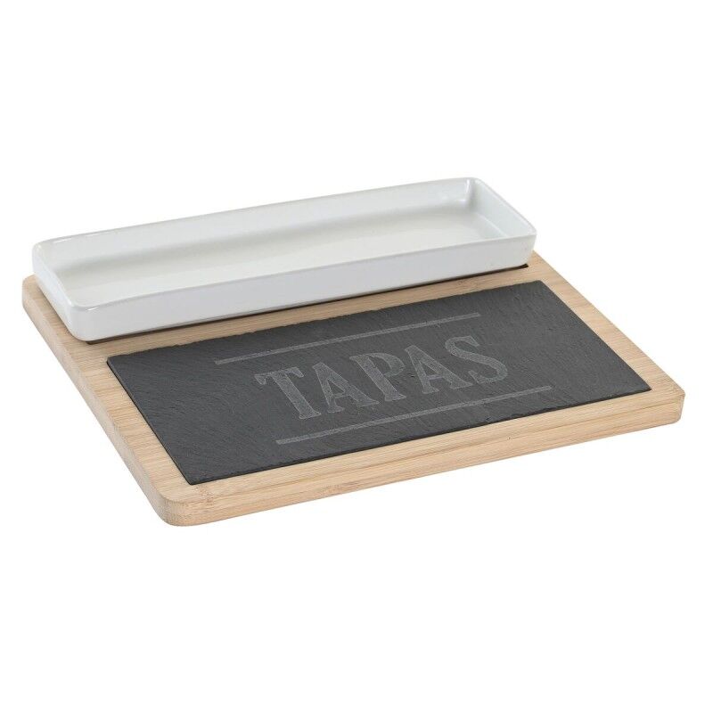 Set da Aperitivo DKD Home Decor 24 x 7 x 2,5 cm Naturale Nero Lavagna Set da Aperitivo DKD Home Decor 24 x 7 x 2,5 cm Naturale Nero Lavagna