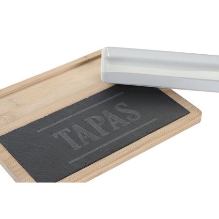 Set da Aperitivo DKD Home Decor 24 x 7 x 2,5 cm Naturale Nero Lavagna