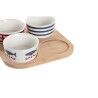 Set da Aperitivo DKD Home Decor 19,7 x 19,7 x 1 cm Naturale Rosso Azzurro Bianco Gres Mediterraneo Case