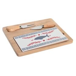 Set da Aperitivo DKD Home Decor 24,5 x 20 x 1,2 cm Rosso Azzurro Gres Mediterraneo Case