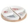 Set da Aperitivo DKD Home Decor 21,5 x 21,5 x 1 cm Rosso Azzurro Bianco Gres Mediterraneo Case