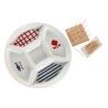 Set da Aperitivo DKD Home Decor 23,5 x 23,5 x 7 cm Rosso Azzurro Bianco Gres Mediterraneo Case
