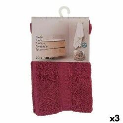 Telo da bagno Berilo 5313 Rosso Granato 80 % cotone 20 % Poliestere 70 x 0,5 x 130 cm (3 Unità)