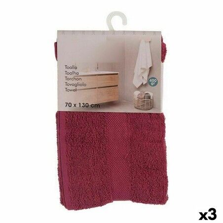 Telo da bagno Berilo 5313 Rosso Granato 80 % cotone 20 % Poliestere 70 x 0,5 x 130 cm (3 Unità)