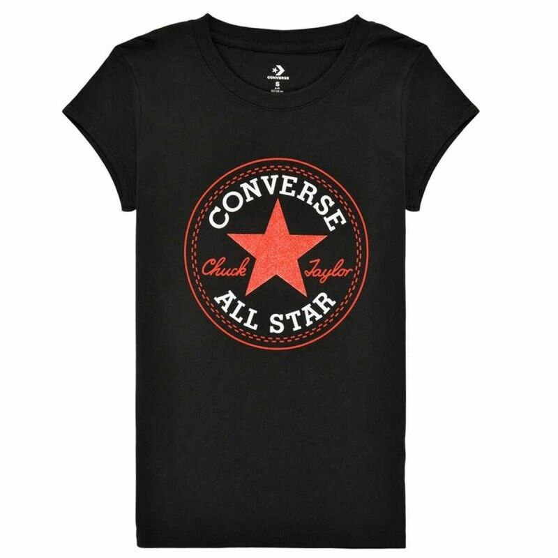 Maglia a Maniche Corte per Bambini Converse Timeless Nero Maglia a Maniche Corte per Bambini Converse Timeless Nero