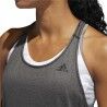 Maglia Smanicata da Donna Adidas 3 Stripes Tank Grigio scuro