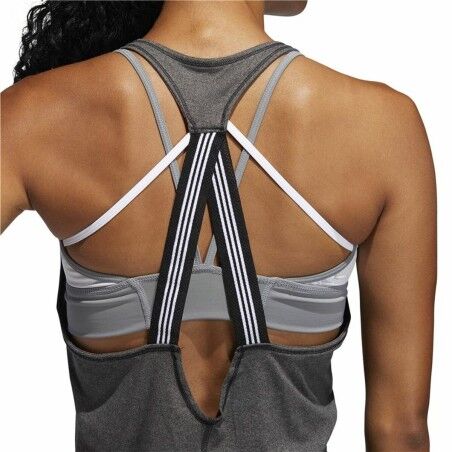 Maglia Smanicata da Donna Adidas 3 Stripes Tank Grigio scuro