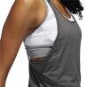 Maglia Smanicata da Donna Adidas 3 Stripes Tank Grigio scuro
