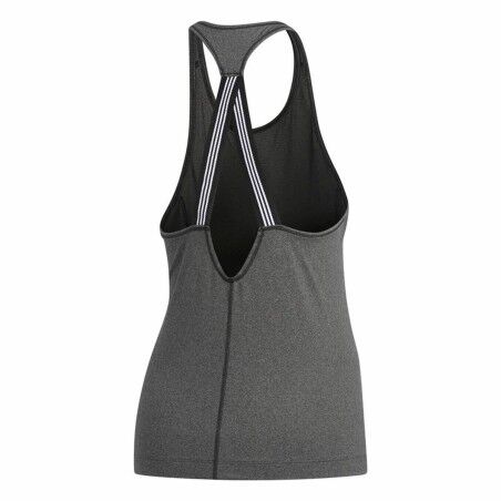 Maglia Smanicata da Donna Adidas 3 Stripes Tank Grigio scuro