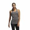 Maglia Smanicata da Donna Adidas 3 Stripes Tank Grigio scuro
