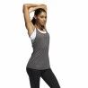 Maglia Smanicata da Donna Adidas 3 Stripes Tank Grigio scuro