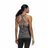 Maglia Smanicata da Donna Adidas 3 Stripes Tank Grigio scuro