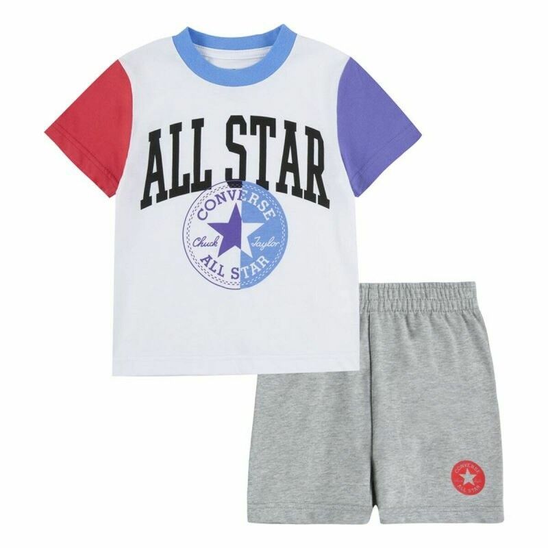 Completo Sportivo per Bambini Converse Blocked Bianco Completo Sportivo per Bambini Converse Blocked Bianco