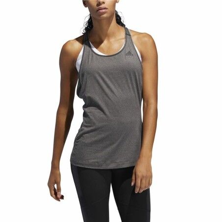 Maglia Smanicata da Donna Adidas 3 Stripes Tank Grigio scuro