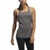 Maglia Smanicata da Donna Adidas 3 Stripes Tank Grigio scuro