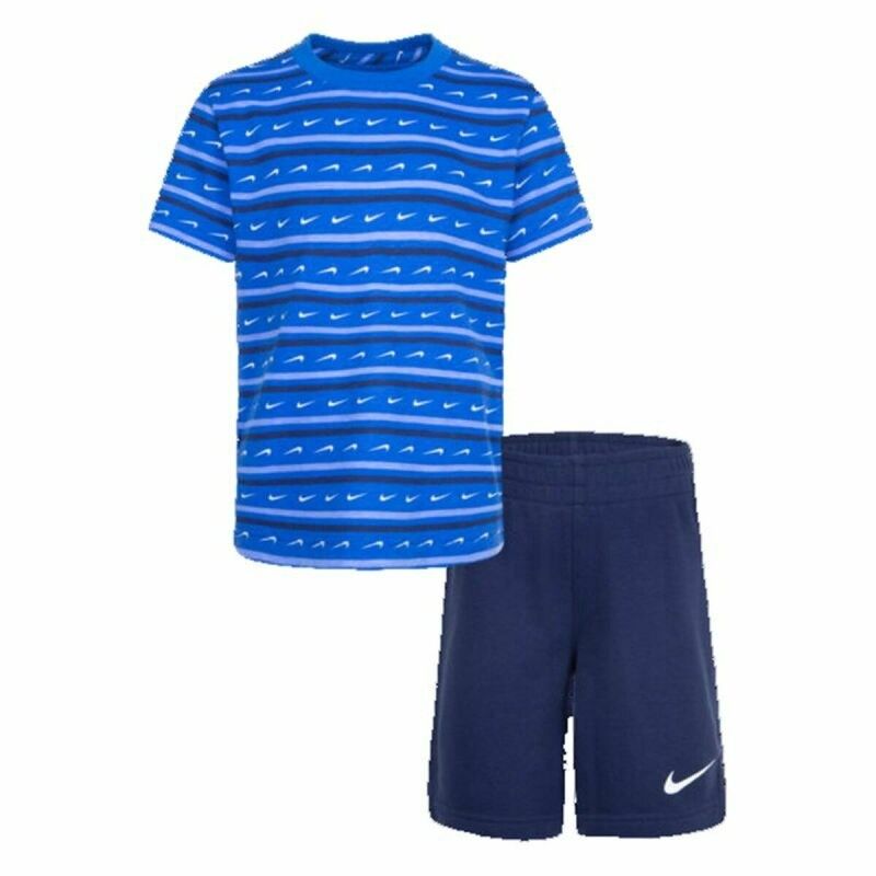 Completo Sportivo per Bambini Nike Swoosh Stripe Azzurro Completo Sportivo per Bambini Nike Swoosh Stripe Azzurro
