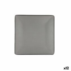 Piatto da pranzo Bidasoa Gio Grigio Plastica 21,5 x 21,5 cm (12 Unità)