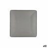 Piatto da pranzo Bidasoa Gio Grigio Plastica 21,5 x 21,5 cm (12 Unità)